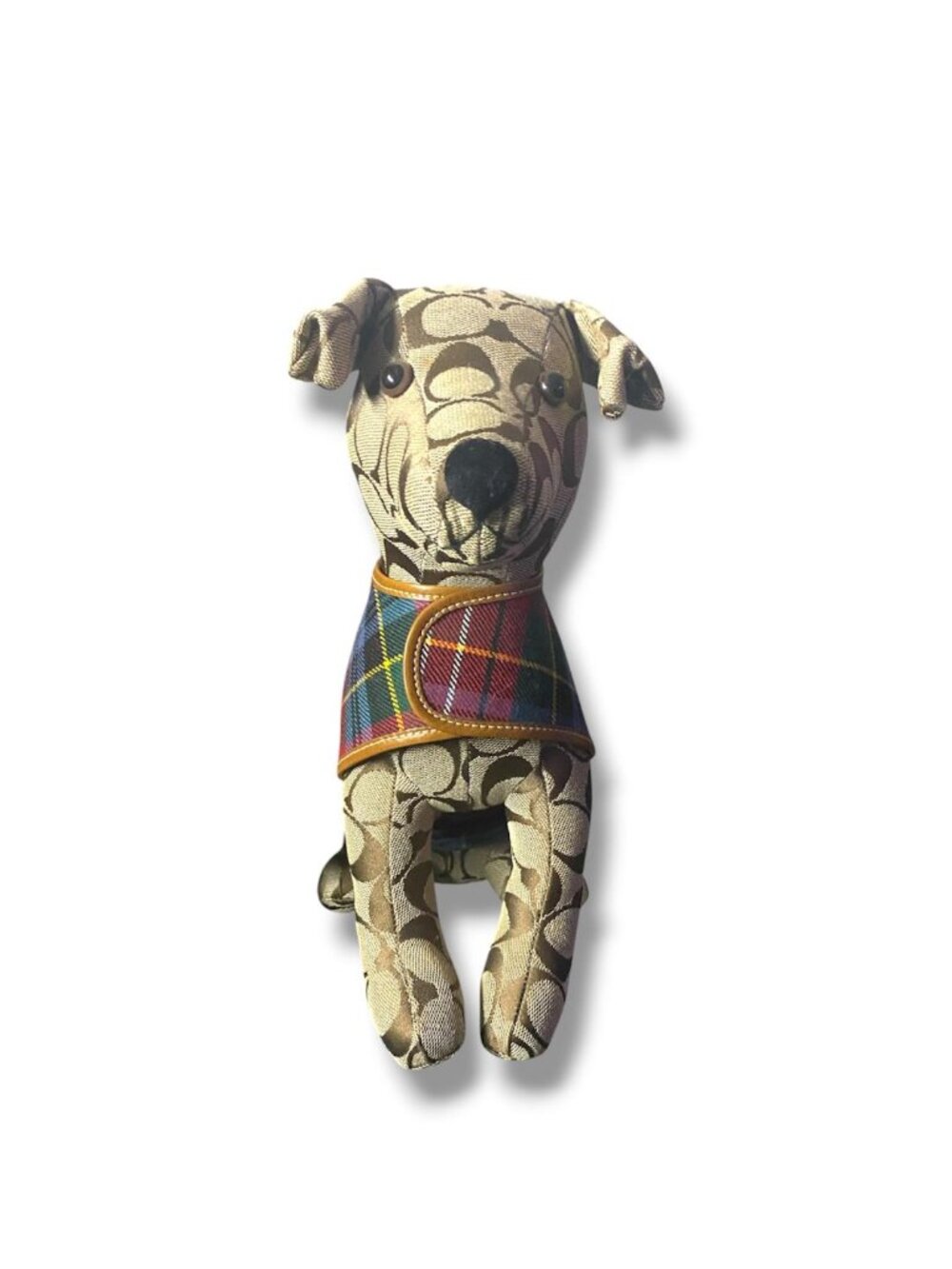 Coach Signature Jack Russell Terrier with plaid coat & collar VINTAGE-RARE NWOT - Picture 6 of 6